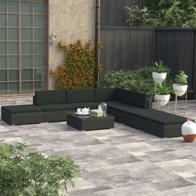 8-piece garden sofa set and black synthetic rattan cushions by vidaXL, Garden sets - Ref: Foro24-46748, Price: 671,10 €, Disc...