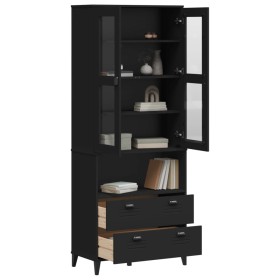 Aparador alto VIKEN madera maciza de pino negro 80x40x200 cm de , Aparadores - Ref: Foro24-3207142, Precio: 325,99 €, Descuen...