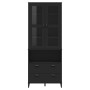 Aparador alto VIKEN madera maciza de pino negro 80x40x200 cm de , Aparadores - Ref: Foro24-3207142, Precio: 325,24 €, Descuen...