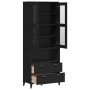 Aparador alto VIKEN madera maciza de pino negro 80x40x200 cm de , Aparadores - Ref: Foro24-3207142, Precio: 325,24 €, Descuen...