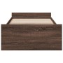 Oak brown engineered wood bed with drawers 75x190 cm by , Beds and slatted bases - Ref: Foro24-3280355, Price: 118,89 €, Disc...