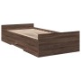 Oak brown engineered wood bed with drawers 75x190 cm by , Beds and slatted bases - Ref: Foro24-3280355, Price: 118,89 €, Disc...