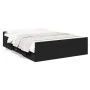 Schwarzes Holzwerkstoffbett mit Schubladen 140x190 cm von , Betten und Lattenroste - Ref: Foro24-3280308, Preis: 162,53 €, Ra...