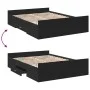 Cama con cajones madera de ingeniería negro 140x190 cm de , Camas y somieres - Ref: Foro24-3280308, Precio: 163,87 €, Descuen...
