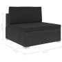 8-teiliges Gartensofa-Set und schwarze synthetische Rattankissen von vidaXL, Gartensets - Ref: Foro24-46748, Preis: 671,10 €,...