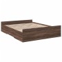 Oak brown engineered wood bed with drawers 150x200 cm by , Beds and slatted bases - Ref: Foro24-3280292, Price: 157,98 €, Dis...