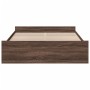 Oak brown engineered wood bed with drawers 150x200 cm by , Beds and slatted bases - Ref: Foro24-3280292, Price: 157,98 €, Dis...