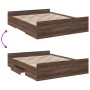 Cama con cajones madera de ingeniería marrón roble 150x200 cm de , Camas y somieres - Ref: Foro24-3280292, Precio: 157,98 €, ...