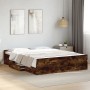 Cama con cajones madera de ingeniería roble ahumado 150x200 cm de , Camas y somieres - Ref: Foro24-3280290, Precio: 153,21 €,...