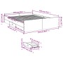 Bett aus geräuchertem Eichenholzwerkstoff mit Schubladen 150x200 cm von , Betten und Lattenroste - Ref: Foro24-3280290, Preis...