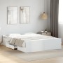 Estructura cama con cajones madera ingeniería blanca 150x200 cm de , Camas y somieres - Ref: Foro24-3280286, Precio: 157,99 €...