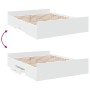 Estructura cama con cajones madera ingeniería blanca 150x200 cm de , Camas y somieres - Ref: Foro24-3280286, Precio: 157,99 €...