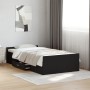 Cama con cajones madera de ingeniería negra 90x200 cm de , Camas y somieres - Ref: Foro24-3280336, Precio: 162,61 €, Descuent...