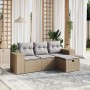 Garden sofa set with beige cushions mix 4 pieces PE rattan by , Garden sets - Ref: Foro24-3264375, Price: 293,36 €, Discount: %