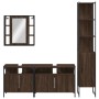 Set de muebles de baño 4 pzas madera contrachapada marrón roble de , Muebles de baño - Ref: Foro24-3214749, Precio: 253,99 €,...