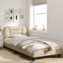 Estructura de cama con luces LED tela crema 90x190 cm de , Camas y somieres - Ref: Foro24-3213674, Precio: 183,16 €, Descuent...