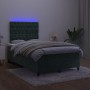 Cama box spring colchón y LED terciopelo verde oscuro 120x190cm de , Camas y somieres - Ref: Foro24-3270332, Precio: 433,03 €...