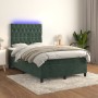 Cama box spring colchón y LED terciopelo verde oscuro 120x190cm de , Camas y somieres - Ref: Foro24-3270332, Precio: 433,03 €...