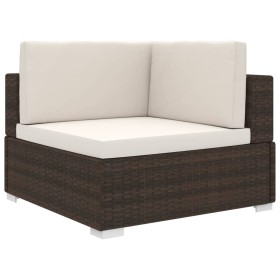 Ecksitzgruppe mit Kissen 1 Stück braunes PE-Rattan von vidaXL, Modulare Sofas für den Außenbereich - Ref: Foro24-46797, Preis...