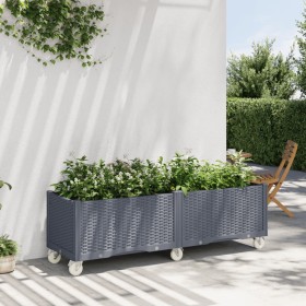 Gray PP planter with wheels 160x50x54 cm by , Pots and planters - Ref: Foro24-367979, Price: 173,99 €, Discount: %