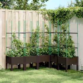 Planter with brown PP trellis 160x120x142.5 cm by , Pots and planters - Ref: Foro24-367970, Price: 119,99 €, Discount: %