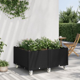 Planter with wheels PP black 100x80x54 cm by , Pots and planters - Ref: Foro24-367987, Price: 146,99 €, Discount: %