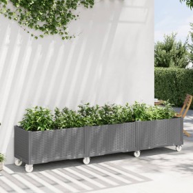 Planter with wheels PP light gray 240x50x54 cm by , Pots and planters - Ref: Foro24-367985, Price: 234,95 €, Discount: %