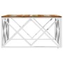 Stainless steel and silver recycled wood coffee table by vidaXL, Coffee table - Ref: Foro24-349976, Price: 123,99 €, Discount: %