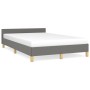 Estructura de cama con cabecero tela gris oscuro 120x190 cm de , Camas y somieres - Ref: Foro24-379535, Precio: 113,00 €, Des...