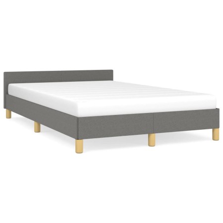 Estructura de cama con cabecero tela gris oscuro 120x190 cm de , Camas y somieres - Ref: Foro24-379535, Precio: 113,00 €, Des...