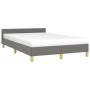 Estructura de cama con cabecero tela gris oscuro 120x190 cm de , Camas y somieres - Ref: Foro24-379535, Precio: 113,00 €, Des...