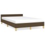 Estructura de cama con cabecero tela marrón oscuro 120x190 cm de , Camas y somieres - Ref: Foro24-379537, Precio: 112,89 €, D...