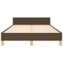 Estructura de cama con cabecero tela marrón oscuro 120x190 cm de , Camas y somieres - Ref: Foro24-379537, Precio: 112,89 €, D...