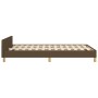 Estructura de cama con cabecero tela marrón oscuro 120x190 cm de , Camas y somieres - Ref: Foro24-379537, Precio: 112,89 €, D...