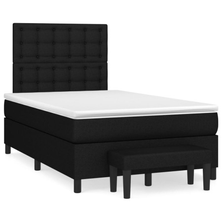 Cama box spring con colchón tela negro 120x190 cm de , Camas y somieres - Ref: Foro24-3270385, Precio: 430,53 €, Descuento: %