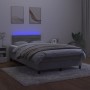 Cama box spring colchón y LED terciopelo gris claro 120x190 cm de , Camas y somieres - Ref: Foro24-3270159, Precio: 379,73 €,...