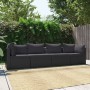 4-piece garden sofa set with black synthetic rattan cushions by vidaXL, Modular outdoor sofas - Ref: Foro24-46558, Price: 325...