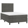 Cama box spring colchón y LED terciopelo gris oscuro 120x190 cm de , Camas y somieres - Ref: Foro24-3270324, Precio: 432,99 €...