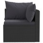 Set aus 4-teiligen Gartensofas und Kissen Kunstrattan schwarz von vidaXL, Modulare Sofas für den Außenbereich - Ref: Foro24-4...