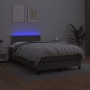 Cama box spring con colchón LED cuero sintético gris 120x190 cm de , Camas y somieres - Ref: Foro24-3270133, Precio: 380,88 €...