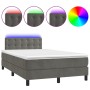 Cama box spring colchón y LED terciopelo gris oscuro 120x190 cm de , Camas y somieres - Ref: Foro24-3270178, Precio: 382,55 €...