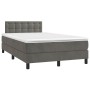 Cama box spring colchón y LED terciopelo gris oscuro 120x190 cm de , Camas y somieres - Ref: Foro24-3270178, Precio: 382,55 €...