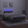 Box spring bed with mattress and LED dark gray velvet 120x190 cm by , Beds and slatted bases - Ref: Foro24-3270178, Price: 38...