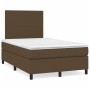 Cama box spring con colchón y LED tela marrón oscuro 120x190 cm de , Camas y somieres - Ref: Foro24-3270186, Precio: 410,53 €...