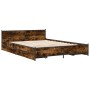 Cama con cajones madera de ingeniería roble ahumado 120x200 cm de , Camas y somieres - Ref: Foro24-3279939, Precio: 170,50 €,...