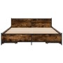 Cama con cajones madera de ingeniería roble ahumado 120x200 cm de , Camas y somieres - Ref: Foro24-3279939, Precio: 170,50 €,...