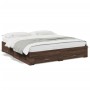 Cama con cajones madera ingeniería marrón roble 200x200 cm de , Camas y somieres - Ref: Foro24-3280362, Precio: 239,08 €, Des...