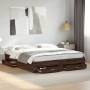 Cama con cajones madera ingeniería marrón roble 200x200 cm de , Camas y somieres - Ref: Foro24-3280362, Precio: 239,08 €, Des...