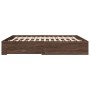 Cama con cajones madera ingeniería marrón roble 200x200 cm de , Camas y somieres - Ref: Foro24-3280362, Precio: 239,08 €, Des...