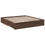 Cama con cajones madera ingeniería marrón roble 200x200 cm de , Camas y somieres - Ref: Foro24-3280362, Precio: 239,08 €, Des...